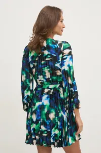 Šaty Dkny L/S Pleated A-Line Blk/Blue