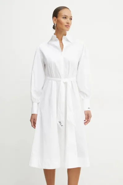 Šaty Karl Lagerfeld Karl Shirt Dress Black Textured Lthr