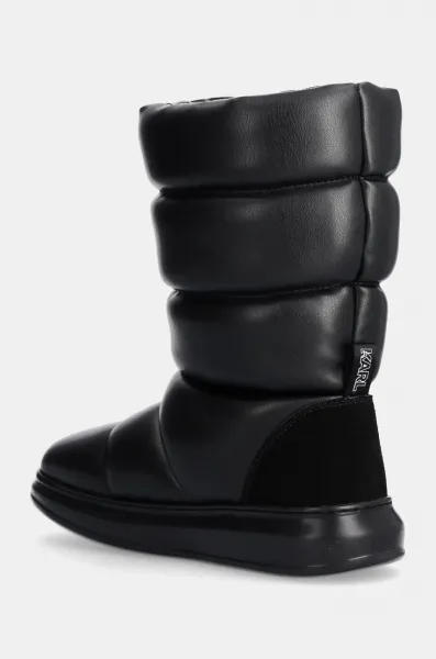 Snehule Karl Lagerfeld Kapri Kosi Padded Zip Boot Black Pu Mono