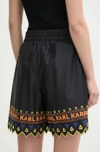 Šortky Karl Lagerfeld Embroidered Shorts Black