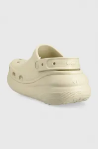 Šľapky Crocs Classic Crush Clog dámske, béžová farba, na platforme, 207521