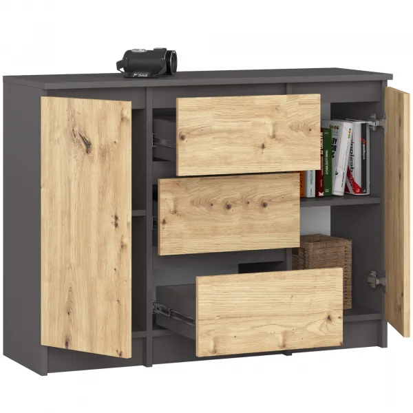 Ak furniture Komoda Girgo 101 cm grafit/dub artisan