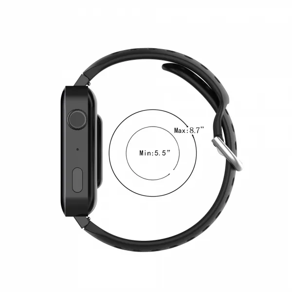 NEOGO SmartWatch Glam / Glam 2 Silicone Dots remienok, Black (SGA007C0101)