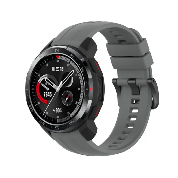 BStrap Silicone remienok na Honor Watch GS Pro, dark gray (SHO002C06)