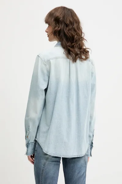 GUESS JEANS LONG SLEEVE SHIRT WOMEN BLUE