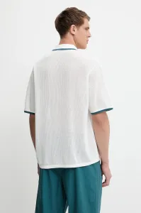 Bavlnená košeľa adidas Originals Knitted Shirt biela farba, voľný strih, s klasickým golierom, KC3526