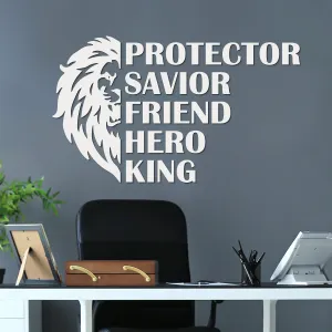 Vyrezávané nápisy s levom na stenu - Protector & King
