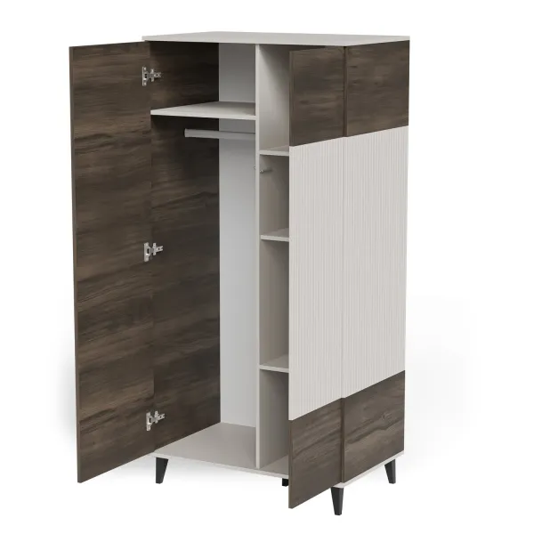 HALMAR Šatní skříň Random 90 cm kašmír/ořech