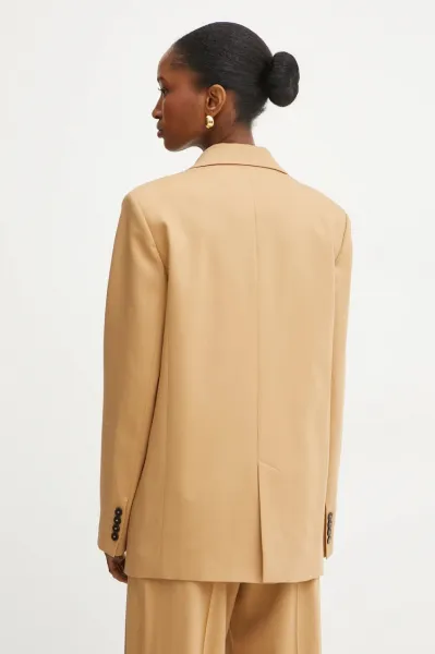 Sako s prímesou vlny Forte Forte hnedá farba, jednoradové, jednofarebné, 13219_my jacket