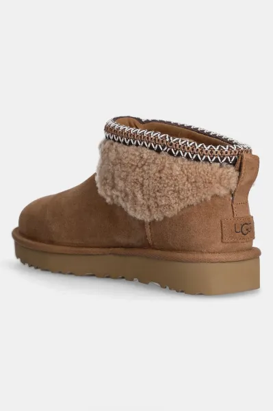 Semišové snehule UGG Classic Ultra Mini Maxi Curly