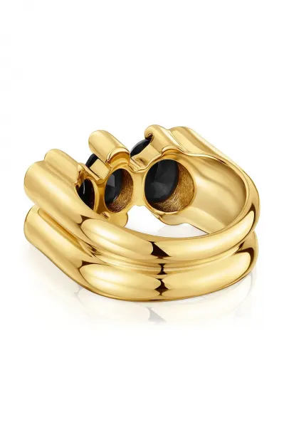 Strieborný pozlátený prsteň Tous 12 Bold Bear Gem