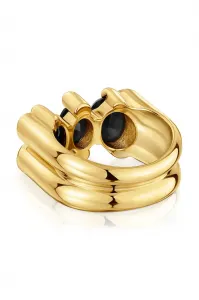 Strieborný pozlátený prsteň Tous 12 Bold Bear Gem