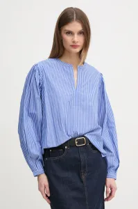 Bavlnená blúzka Tommy Hilfiger dámska, fialová farba, jednofarebná, WW0WW44059