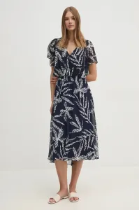 Šaty Dkny V-Neck Flutter Sleev Navy/Ivory