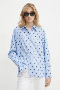 Blúzka Karl Lagerfeld Ikon Aop Print Blouse Kentucky Blue Stripe