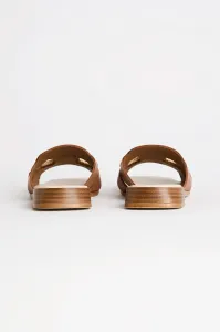Šľapky Karl Lagerfeld Petalo Brooch Slide Tan Lthr