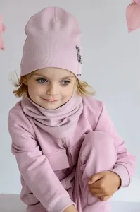 Detská čiapka Jamiks PATTI fialová farba biela, z tenkej pleteniny, JWH123