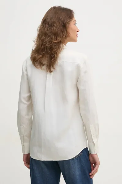Košeľa s prímesou ľanu Calvin Klein