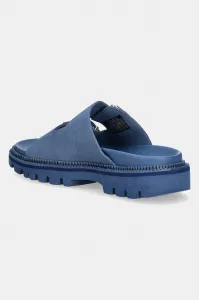 Semišové šľapky Tommy Jeans DOUBLE STRAP SANDAL SUEDE