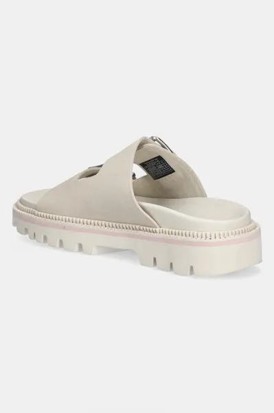 Semišové šľapky Tommy Jeans DOUBLE STRAP SANDAL SUEDE