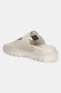 Semišové šľapky Tommy Jeans DOUBLE STRAP SANDAL SUEDE
