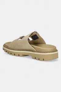 Semišové šľapky Tommy Jeans DOUBLE STRAP SANDAL SUEDE