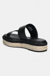 Kožené šľapky Calvin Klein FLATFORM WEDGE SLIDE - HE