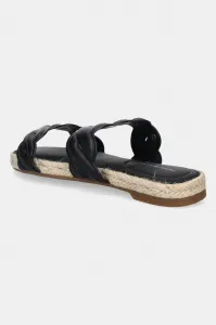 Kožené šľapky Tommy Hilfiger LEATHER ROPE ESPADRILLE MULE