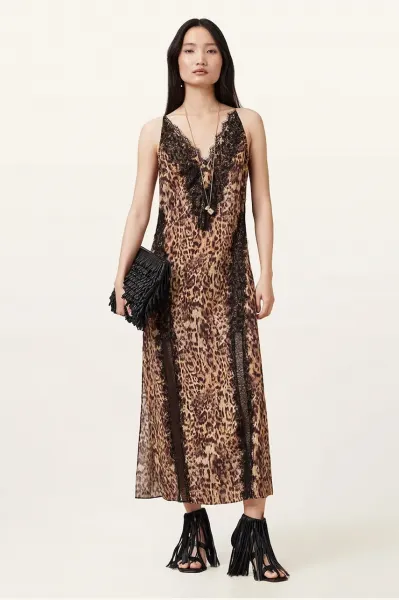 Šaty AllSaints MELIA viac farieb, maxi, áčkový strih, W103DC