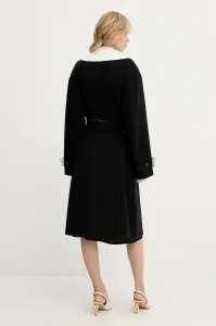 Kabát Karl Lagerfeld Soft Wool Coat White/Black