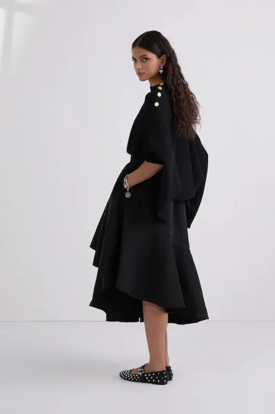 Sukňa Karl Lagerfeld Voluminous Ruffle Skirt Black