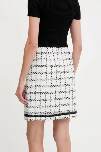 Sukňa s prímesou vlny Karl Lagerfeld biela farba, mini, puzdrová, A3W12019