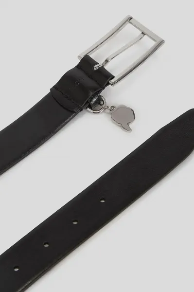 Opasok Karl Lagerfeld IKON čierna farba, A3W33069