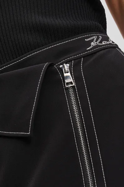 Sukňa Karl Lagerfeld čierna farba, midi, puzdrová, A3W12020