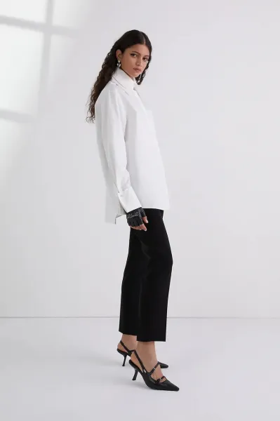 Košeľa Karl Lagerfeld Double Collar Poplin Shirt White