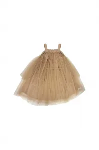 Šaty Donsje hnedá farba, mini, áčkový strih, 4100400