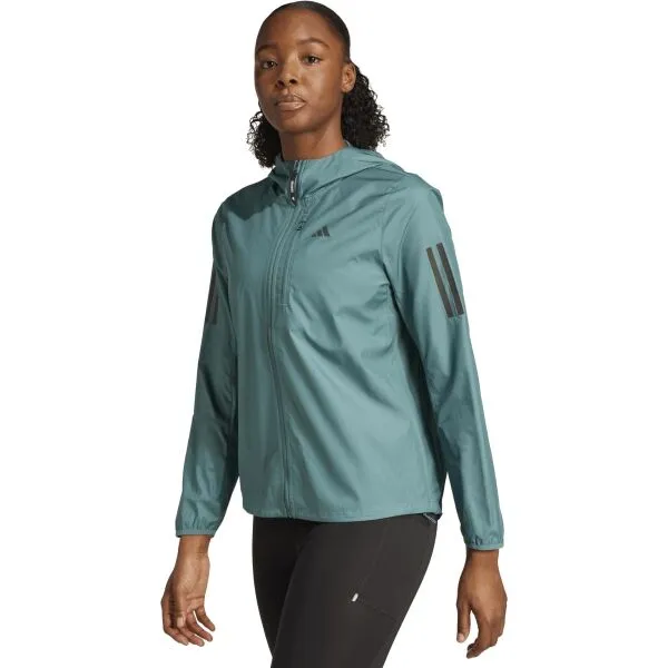 adidas OTR JKT AOP Dámska bežecká bunda, tmavo zelená, veľkosť