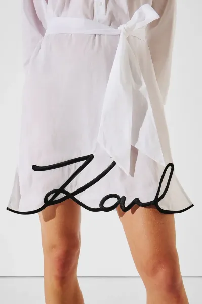 Plážové Oblečenie Karl Lagerfeld Karl Dna Signature Beach Dress White