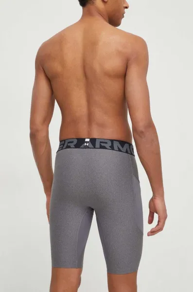 Under Armour HG ARMOUR LONG SHORTS Pánske kompresné kraťasy, sivá, veľkosť S