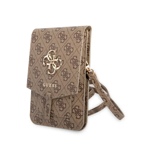 GUESS 4G BAG Univerzálne puzdro na mobil s remienkom hnedé