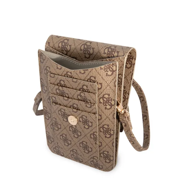 GUESS 4G BAG Univerzálne puzdro na mobil s remienkom hnedé