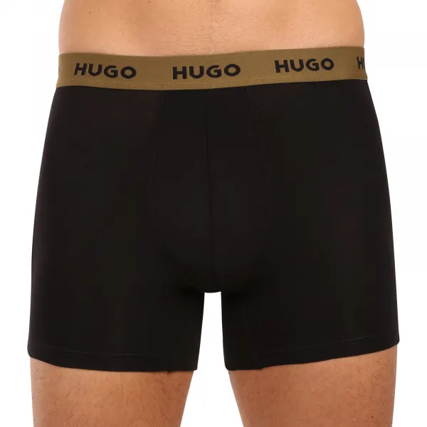 3PACK pánske boxerky HUGO čierné (50532613 987) M, trenky