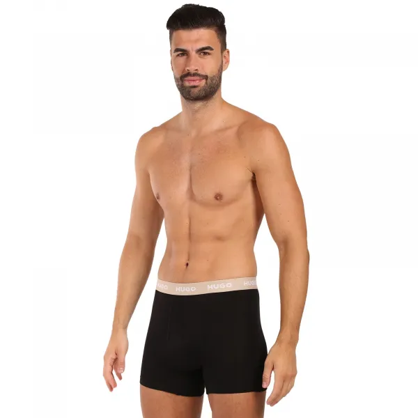 3PACK pánske boxerky HUGO čierné (50532613 987) M, trenky