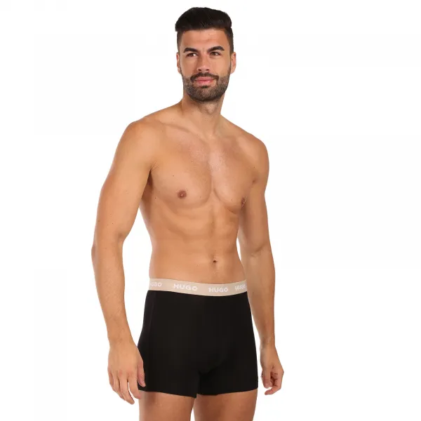 3PACK pánske boxerky HUGO čierné (50532613 987) M, trenky
