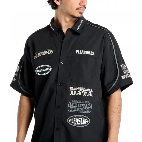 Pleasures Terror Button Up Shirt "Black (P25SU005-BLACK)