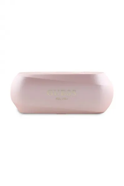 Bezdrôtové slúchadlá Guess Elongated Metalic Printed Logo ružová farba