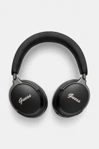 Bezdrôtové slúchadlá Guess Metal Script Logo čierna farba