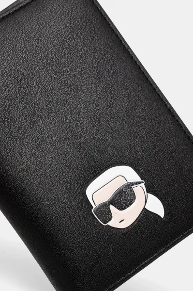 Púzdro Na Pas Karl Lagerfeld Ikon Passport Case Gp Black