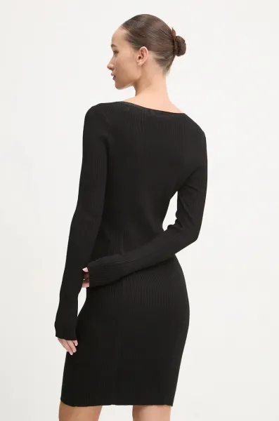 Šaty Karl Lagerfeld Jeans Klj Lslv Knitted Logo Dress Black