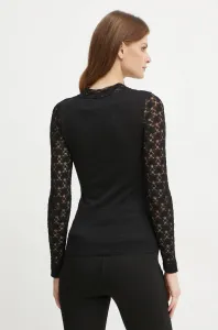 Sveter Karl Lagerfeld Fan Lace Long Sleeve Black